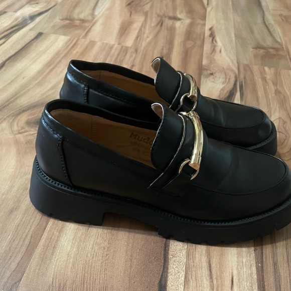 Mudd Meleri chunky horsebit loafers with a gold-tone buckle and lug sole Sz 6 - Picture 2 of 9